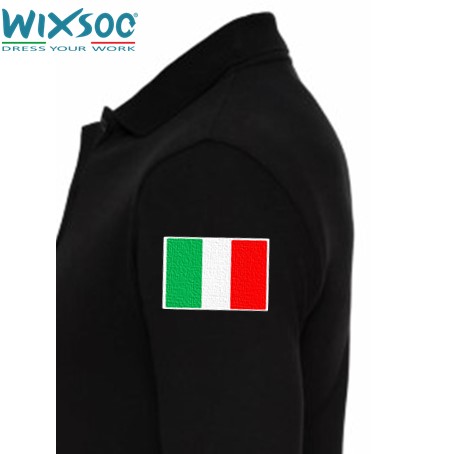 Wixsoo-Polo-Security-Manica-Lunga-Bandiera-Italiana