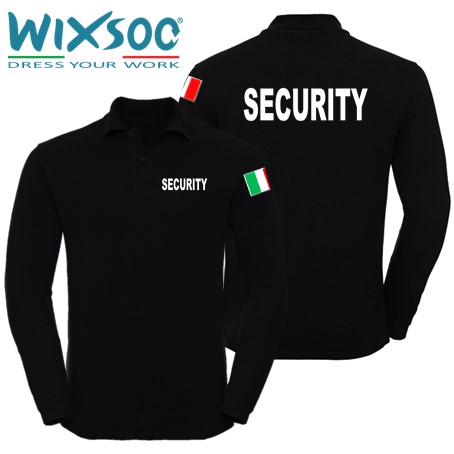 Wixsoo-Polo-Security-Maniche-Lunghe-Bandiera-Cuore-Stampa-Fronte-Retro