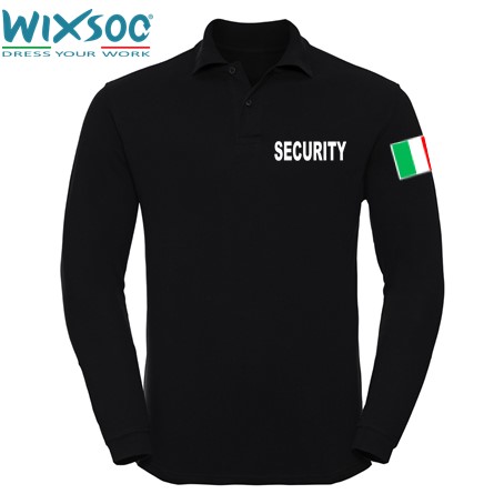 Wixsoo-Polo-Security-Maniche-Lunghe-Bandiera-Cuore-Stampa-Fronte