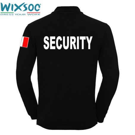 Wixsoo-Polo-Security-Maniche-Lunghe-Bandiera-Stampa-Retro