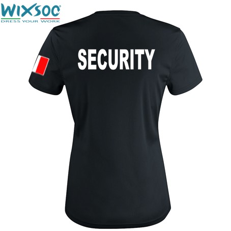 Wixsoo-T-Shirt-Security-Linea-Donna-Bandiera-Stampa-Retro