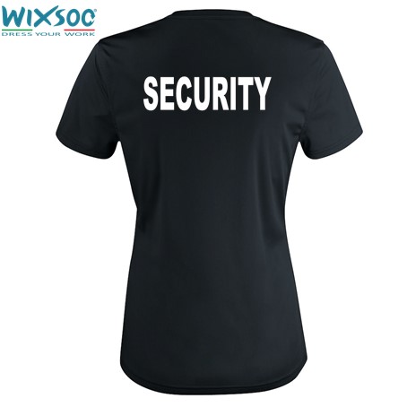 Wixsoo-T-Shirt-Security-Linea-Donna-Nera-Stampa-Retro