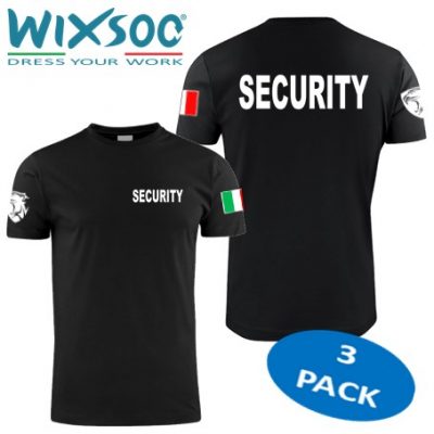 Wixsoo-T-shirt-Security-Cuore-Pantera-Bandiera-Stampa-Fronte-Retro-3pack