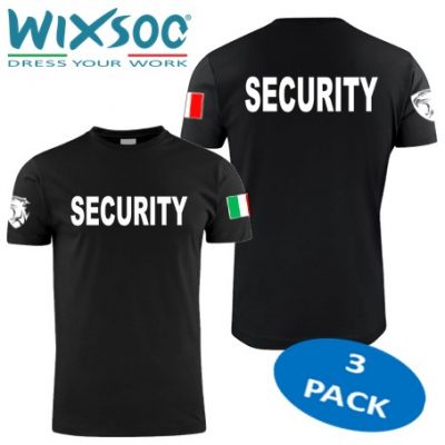 Wixsoo-T-shirt-Security-Pantera-Bandiera-Stampa-Fronte-Retro-3pack