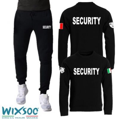 Wixsoo-tuta-pantaloni-felpa-girocollo-uomo-nera-security-italia-pantera