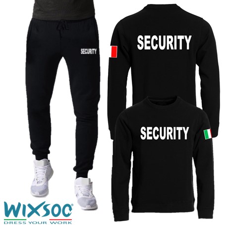 Wixsoo-tuta-pantaloni-felpa-girocollo-uomo-nera-security-italia