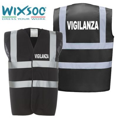 WIXSOO Gilet Vigilanza Alta visibilità Blu Navy Premium