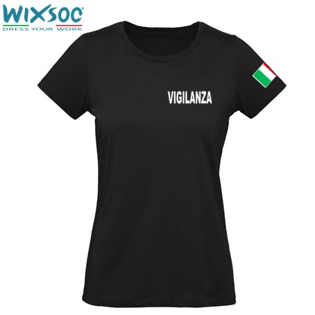 wixsoo-t-shirt-donna-nera-bandiera-vigilanza-cf