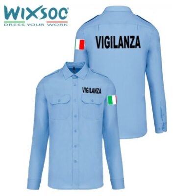 wixsoo-camicia-uomo-azzurra-italy-vigilanza-fronte-retro