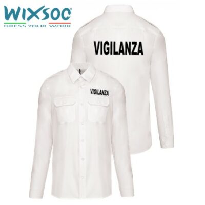 wixsoo-camicia-uomo-bianca-vigilanza-fronte-retro