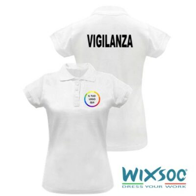 wixsoo-polo-donna-mm-bianca-personalizzata-logo-vigilanza-retro