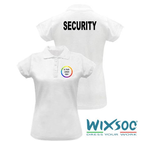 wixsoo-polo-donna-mm-bianca-personalizzzata-logo-fronte-retro-security