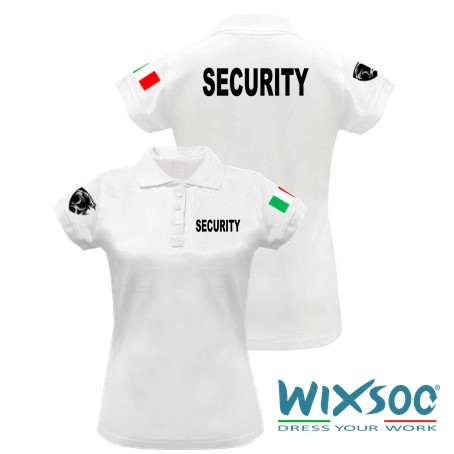 wixsoo-polo-donna-mm-bianca-security-italy-pantera-fr-logo