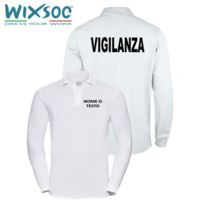 wixsoo-polo-ml-uomo-bianca-vigilanza-personalizzato-testo-fr
