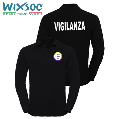 wixsoo-polo-ml-uomo-nera-vigilanza-personalizzato-logo-fr