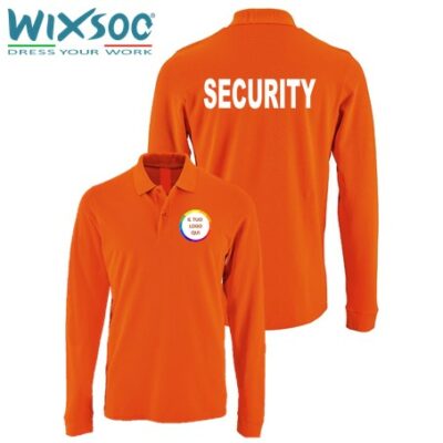 wixsoo-polo-uomo-ml-arancione-security-personalizzata-logo-fr
