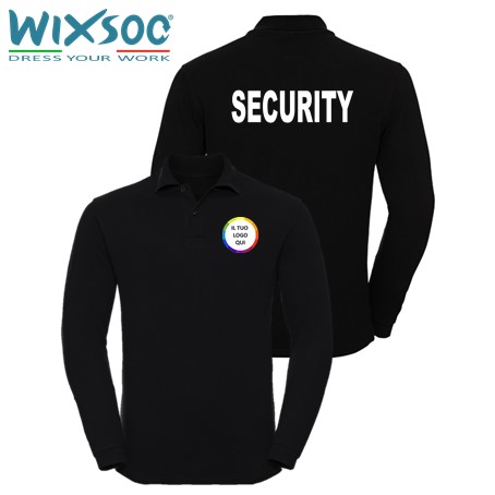 wixsoo-polo-uomo-ml-nera-security-personalizzata-logo-fr