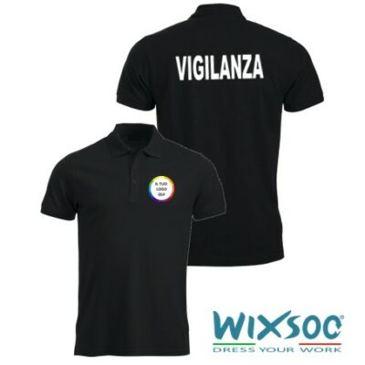 wixsoo-polo-uomo-nera-vigilanza-personalizzata-logo-fr