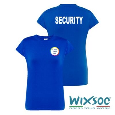wixsoo-t-shirt-donna-blu-royal-security-personalizzata-logo-cuore-fronte-retro