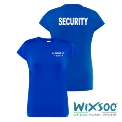 wixsoo-t-shirt-donna-blu-royal-security-personalizzata-testo-fronte-retro