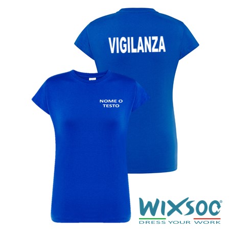 wixsoo-t-shirt-donna-royal-personalizzata-vigilanza-testo-fronte-retro
