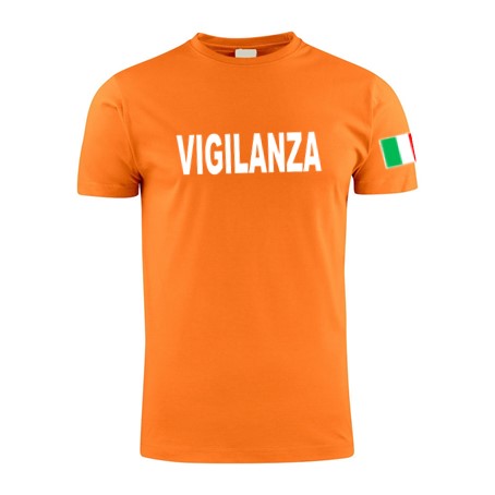 wixsoo-t-shirt-uomo-arancione-vigilanza-italy-fronte