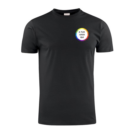 wixsoo-t-shirt-uomo-nera-vigilanza-personalizzabile-logo-fronte