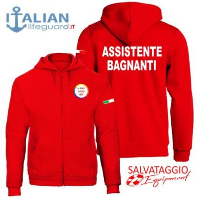 italian-lifeguard-felpa-zipp-logo-assistente-bagnani+bandiera