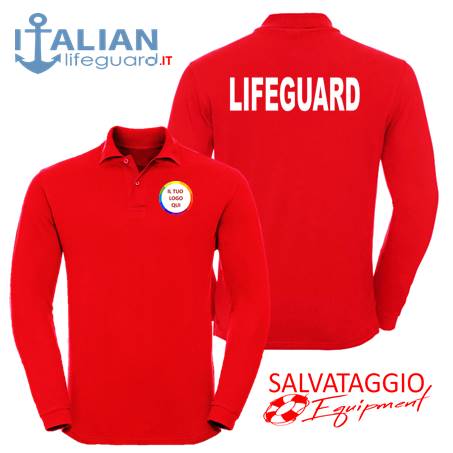 italian-lifeguard-polo-ml-uomo-rossa-logo-lifeguard