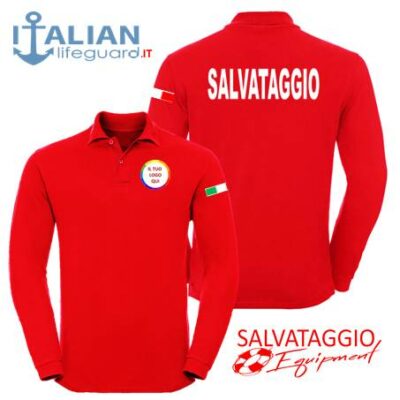 italian-lifeguard-polo-ml-uomo-rossa-logo-salvataggio+bandiera