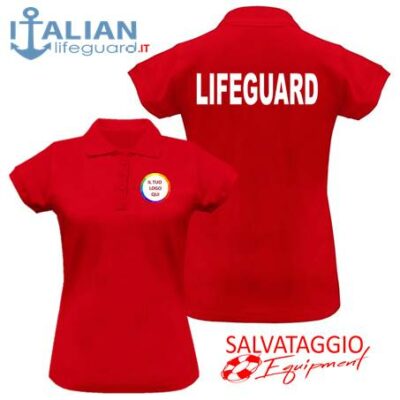italian-lifeguard-polo-mm-donna-rossa-logo-lifeguard - Copia