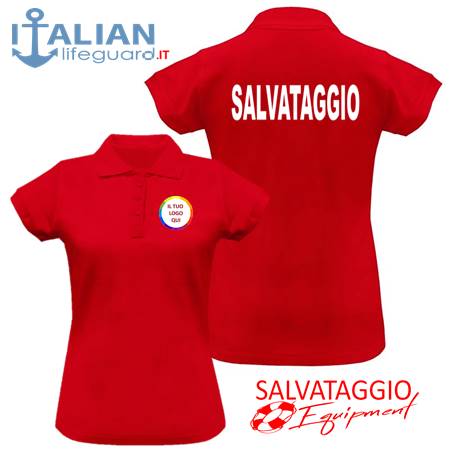 italian-lifeguard-polo-mm-donna-rossa-logo-salvataggio