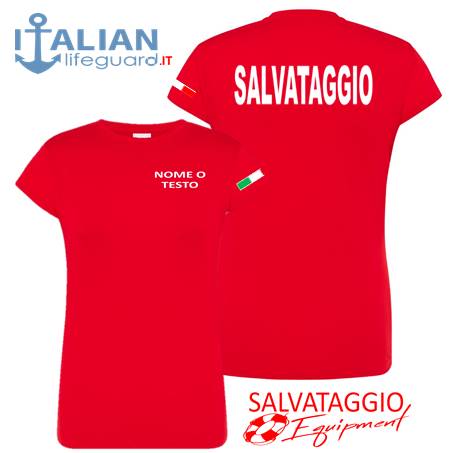 italian-lifeguard-t-shirt-donna-rossa-testo-salvataggio+bandiera