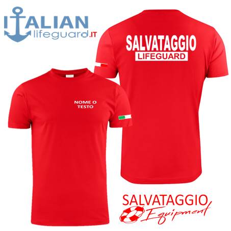 italian-lifeguard-t-shirt-rossa-personalizzata-testo-salvataggio-lifeguard+bandiera
