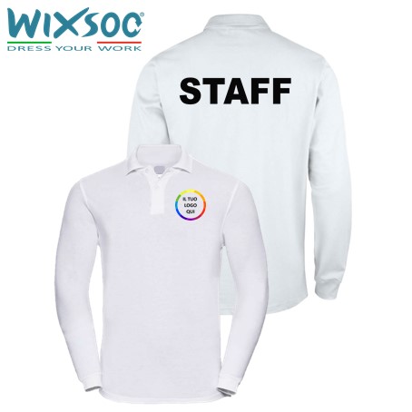 wixsoo-polo-ml-uomo-bianca-personalizzata-logo-fronte-retro-staff