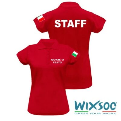 wixsoo-polo-mm-rossa-donna-personalizzata-testo-fronte-retro-staff-italy