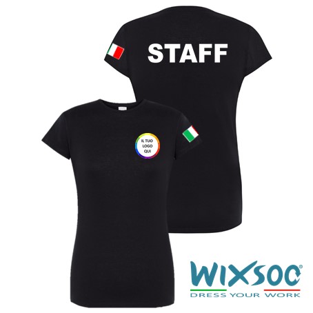 wixsoo-t-shirt-donna-nera-logo-staff+bandiera